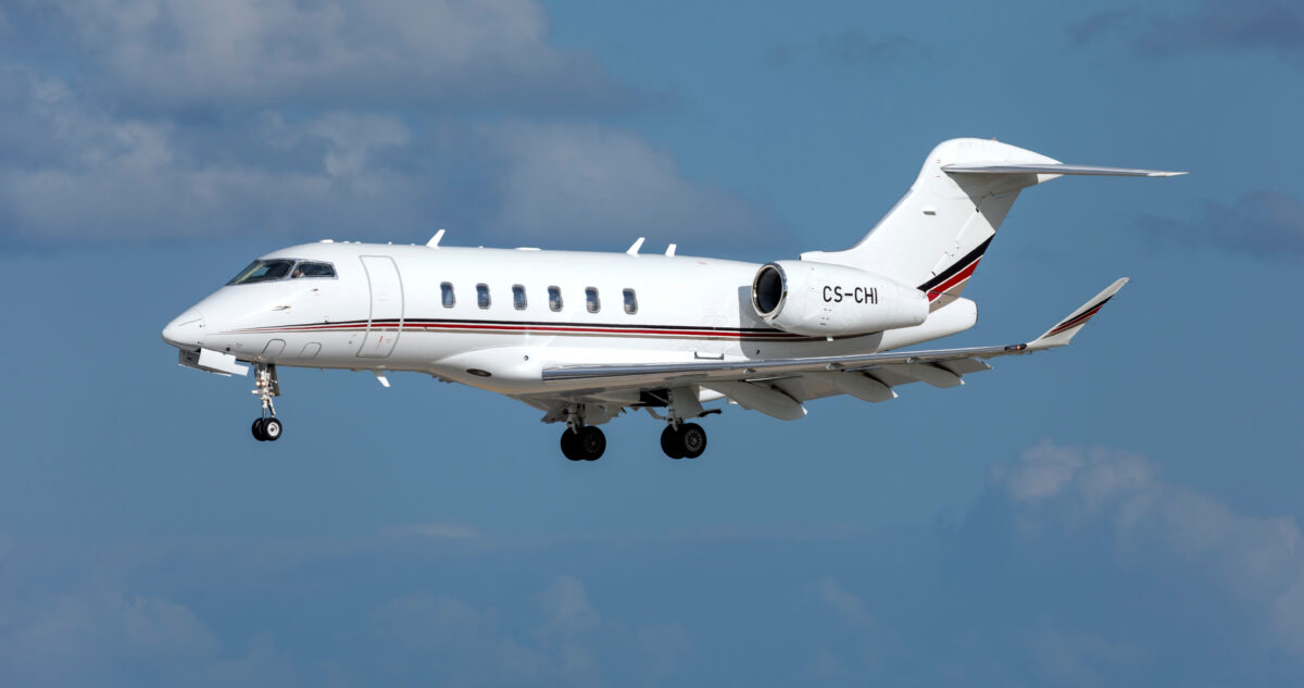 Luqa, Malta February 6, 2020: Netjets Bombardier Challenger 350 (bd 100 1a10) (cs Chi) On Finals Runway 31.